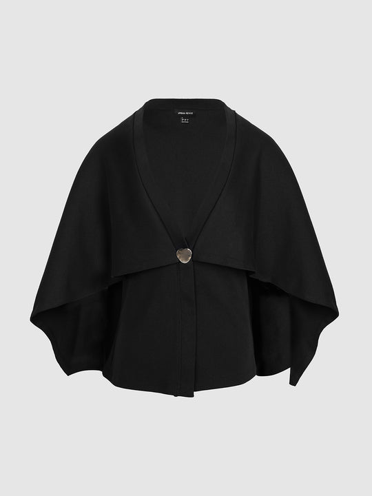 Oversize Button Front Cape Cardigans