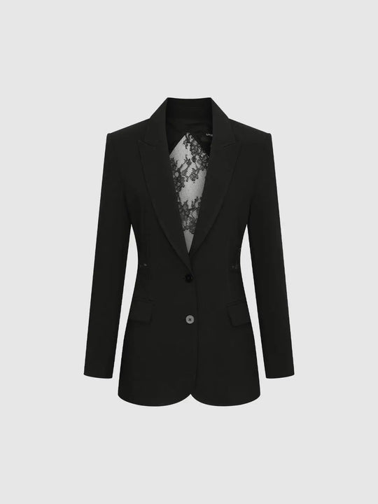 Lace Detail Thin Stretch Blazers