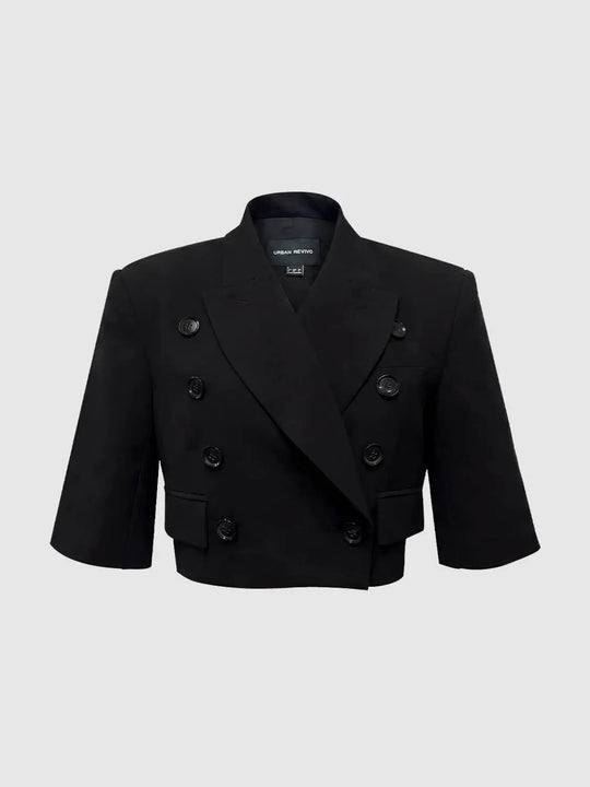 Blazer corto cruzado con mangas de longitud media