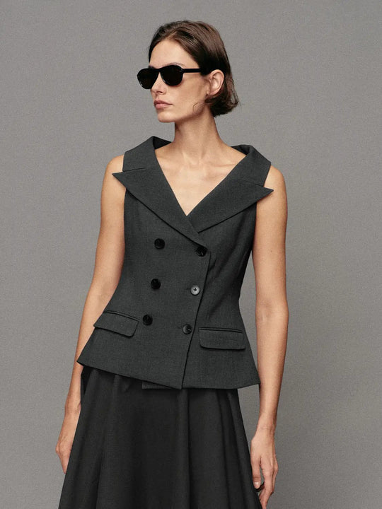 Double-breasted Tailored Sleeveless Vest