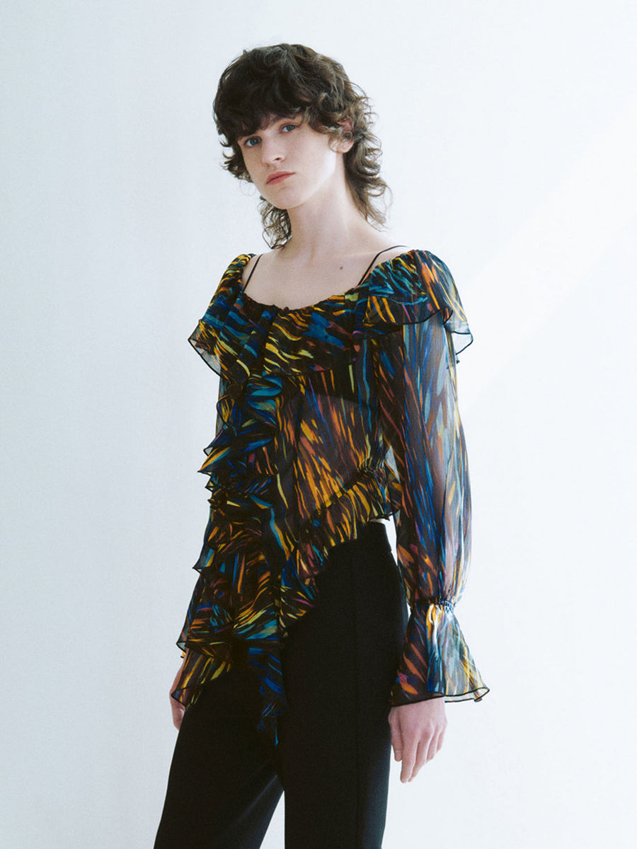 Ruffle Hem Off Shoulder Shirts Urban Revivo