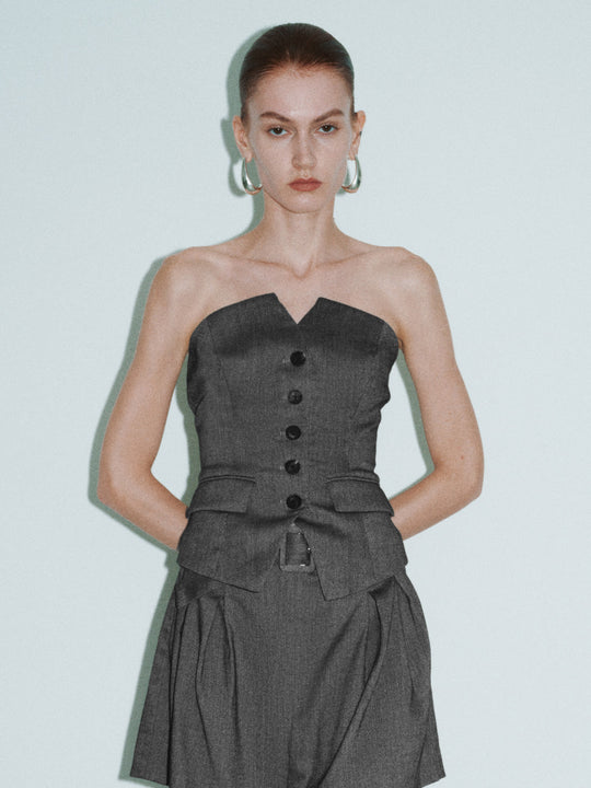 Zipper Back Sleeveless Blouse