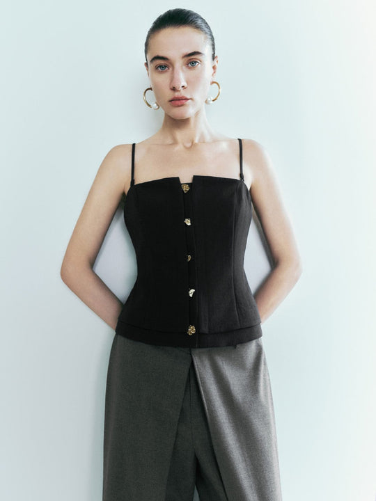 Haut caraco à col carré