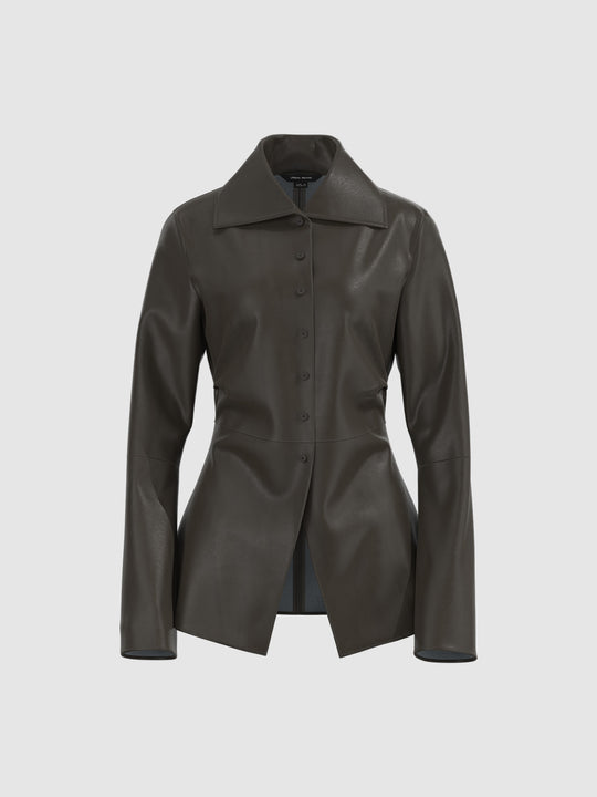 Chemises à manches longues en cuir vegan