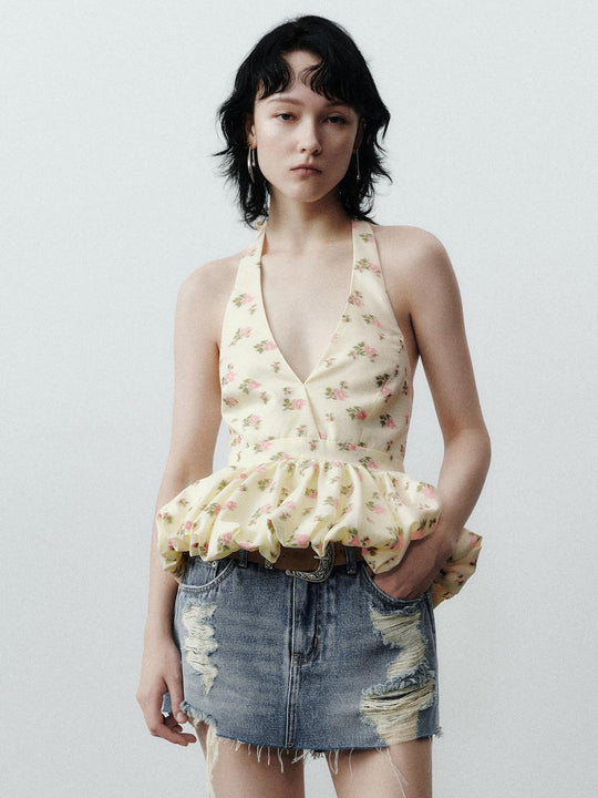 Top Cami con Scollo a Halter