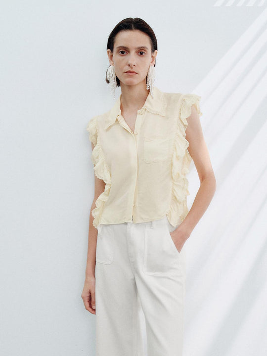 Ruffle Sleeveless Shirts