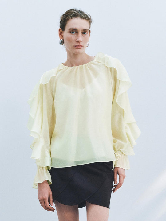 Slip Ruffle Overhead Shirt