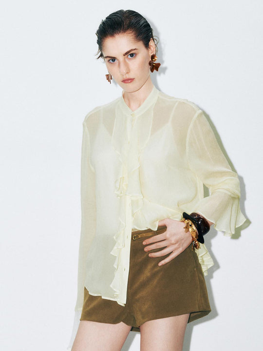 Sheer Long Sleeve Shirts