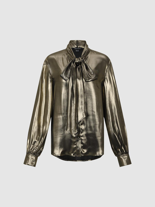 Tie Neck Blouse Shirts