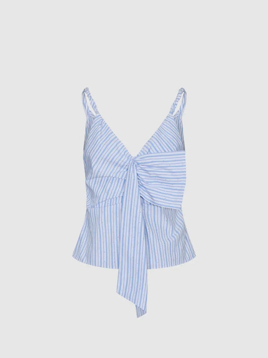 Contrast Striped Rhinestone Detail Strappy Cami Tops