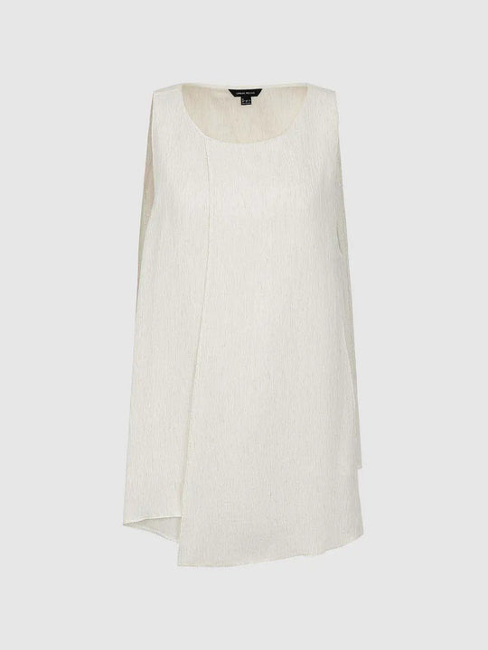 Textured Lightweight Crew Neck Sleeveless Shirt