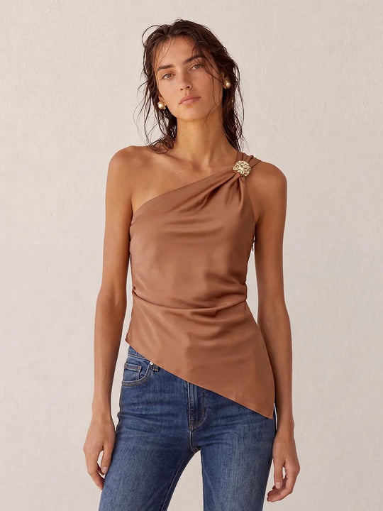 Embellished One-shoulder Delicate Camisole