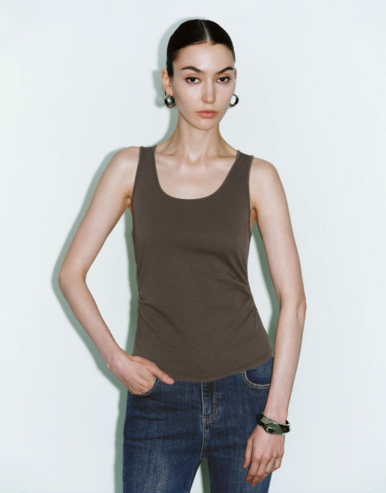 Gerade geschnittenes Tanktop mit Rundhalsausschnitt