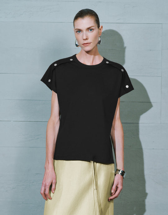 T-shirt droit à col ras du cou