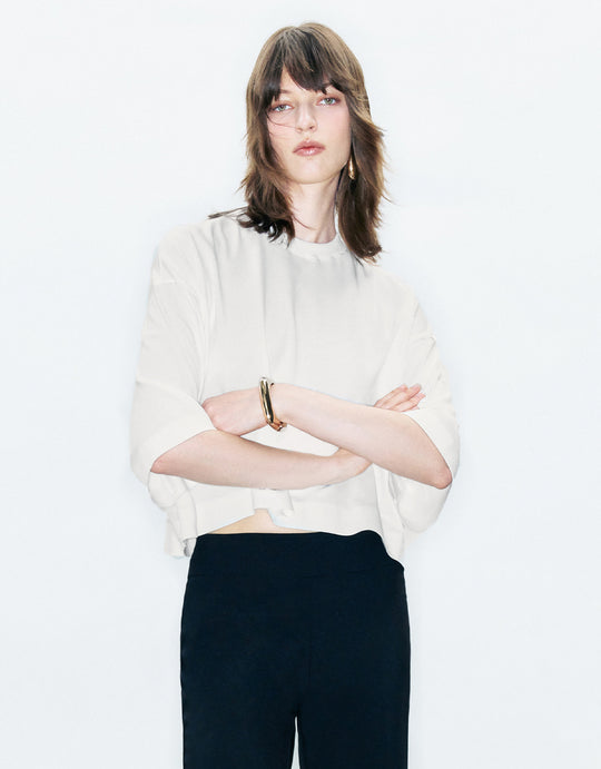 Gerade geschnittenes T-Shirt mit Rundhalsausschnitt