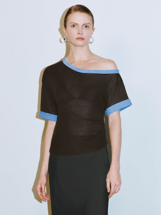 T-Shirt Regolari a Spalla Unica