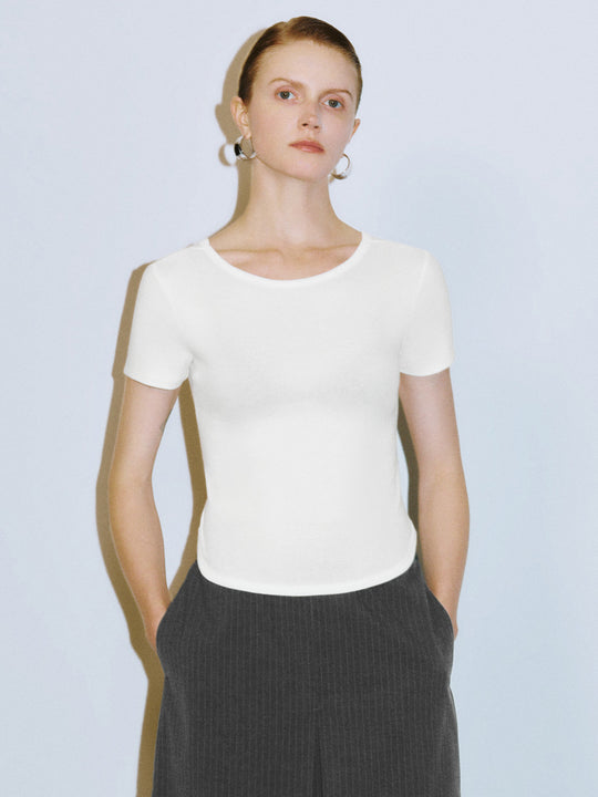 T-shirts moulants à manches courtes