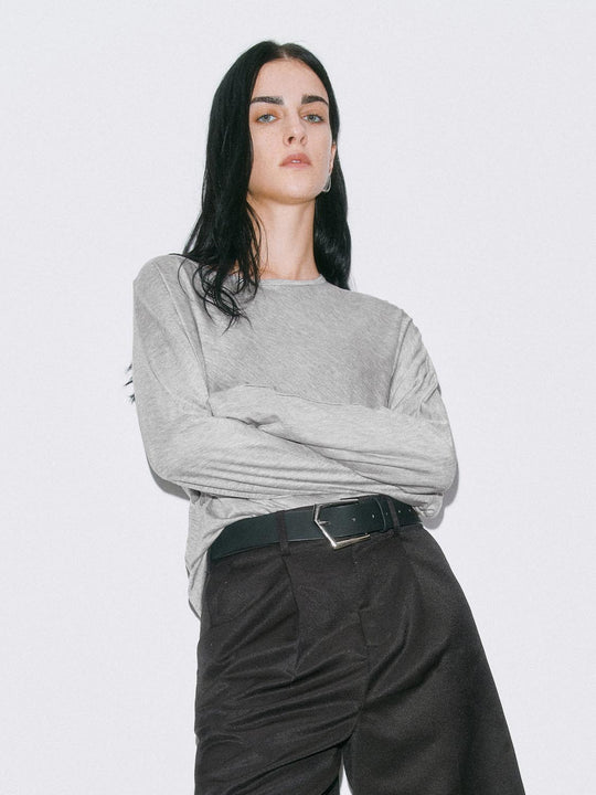 T-shirt a manica lunga arricciata