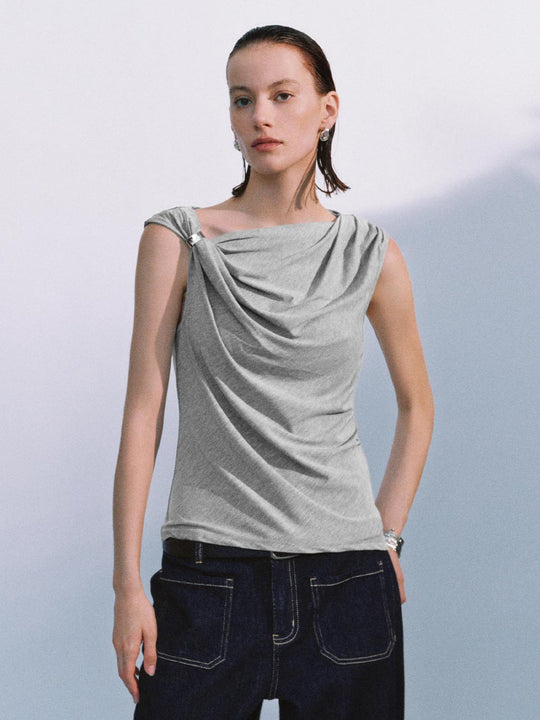 T-shirt con maniche a cappio