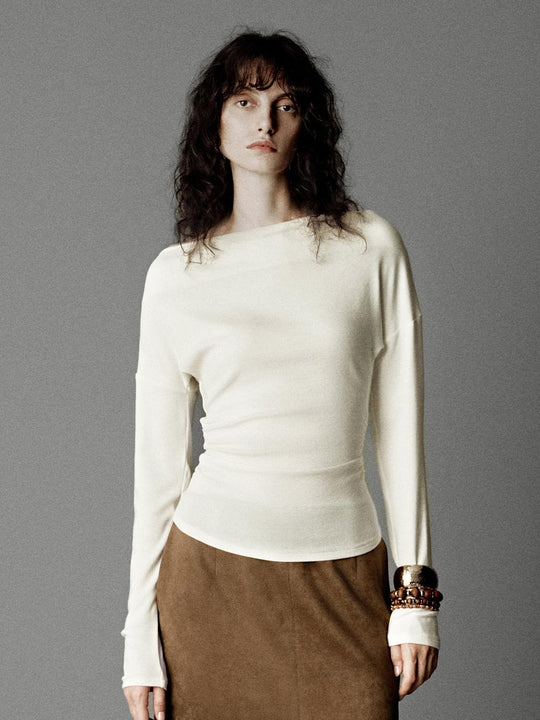 Camisetas de manga larga acampanadas fruncidas