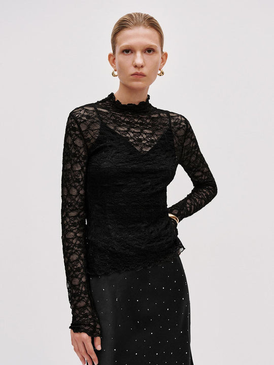 Skinny Lace Long Sleeve T-Shirts