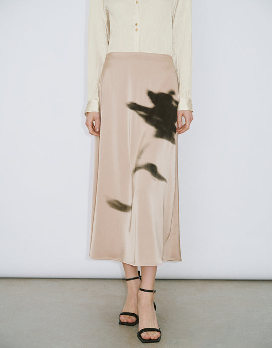 Falda midi estampada de corte A