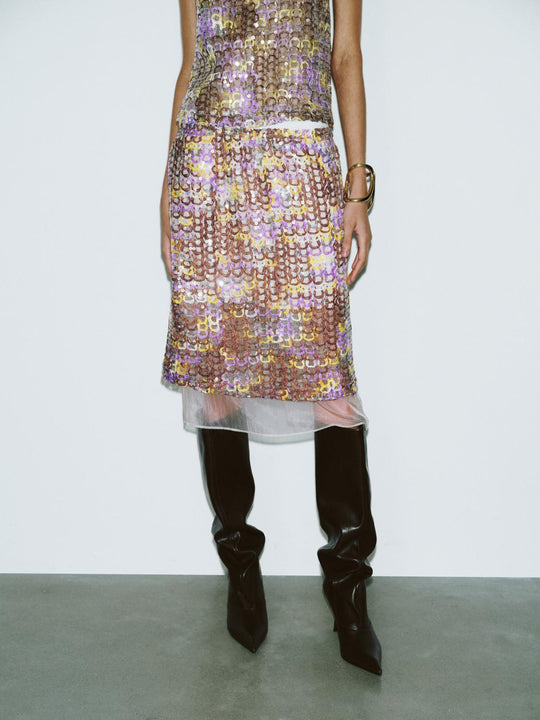 Pailletten gerade Röcke