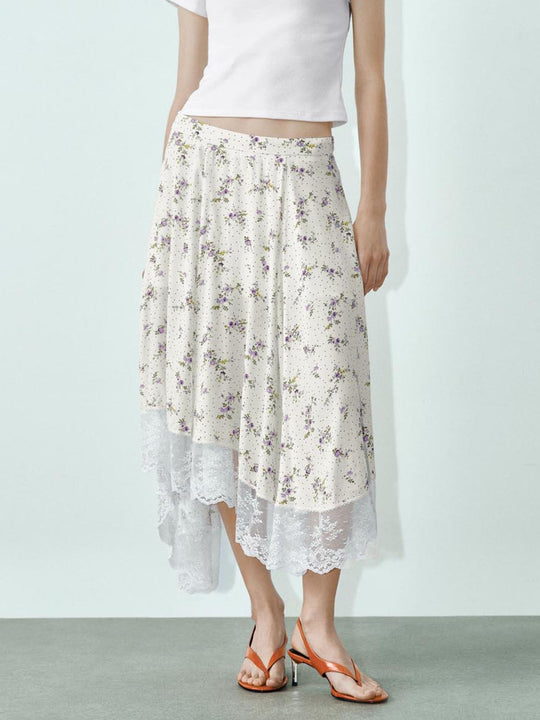 Faldas con dobladillo irregular floral
