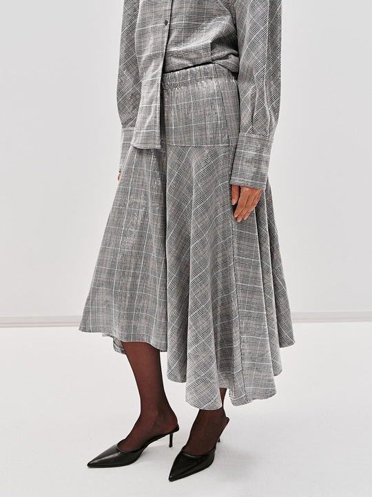 Gonne Midi a Linea A Check