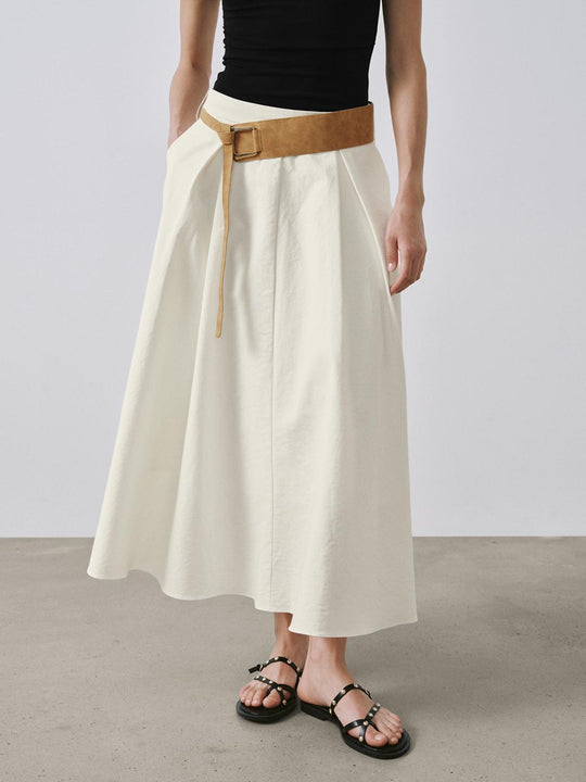 Boho Belted A-Line Midi Skirts