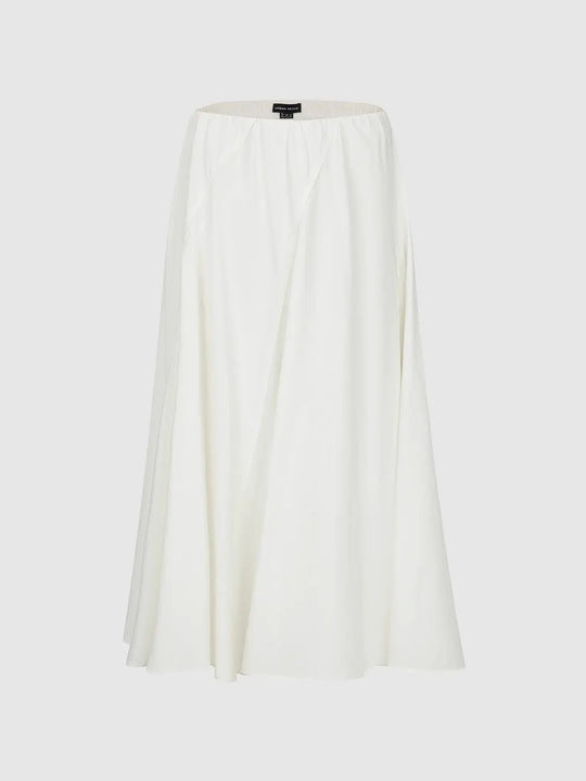 Diagonal Seam A-Line Elastic Waist Skirt