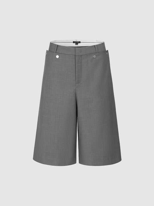 Pantaloni a gamba larga Button Décor