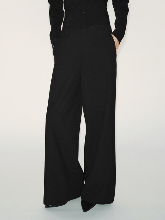 Lace Detail Wide Leg Pants