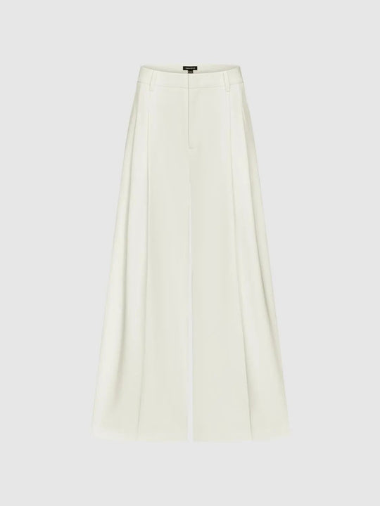 Pleated Wide Leg Stretch Pants