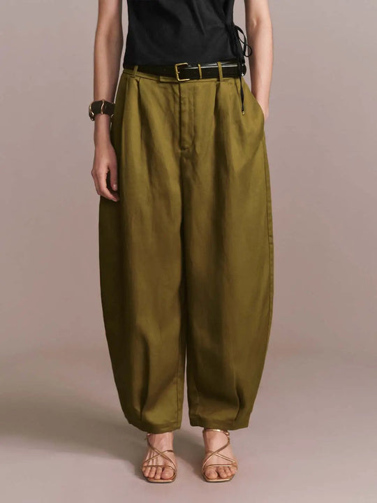 Pantalons à jambes évasées avec ceinture