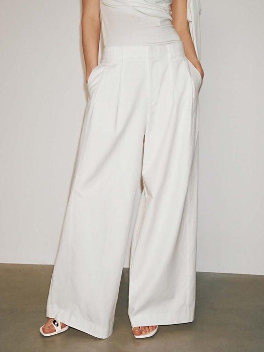 Pantalons larges avec détail plissé