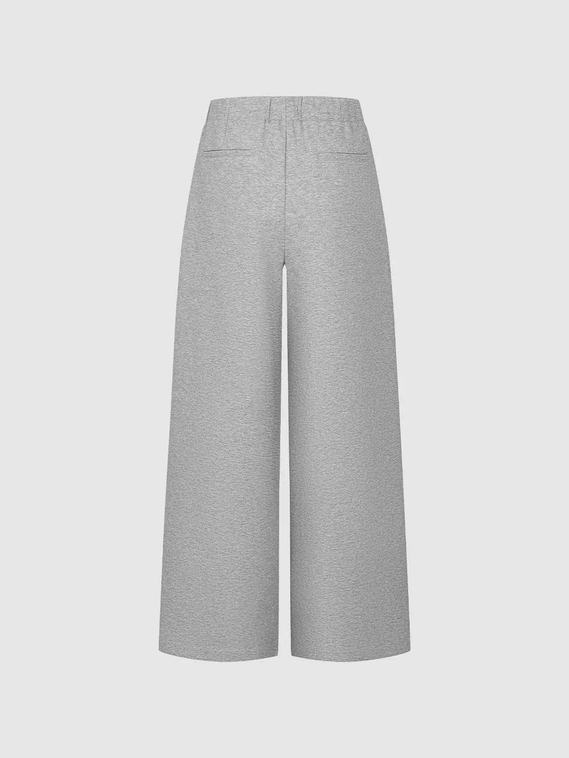 Wide-leg pants by Urban Revivo Fashion in light grey with back welt pockets