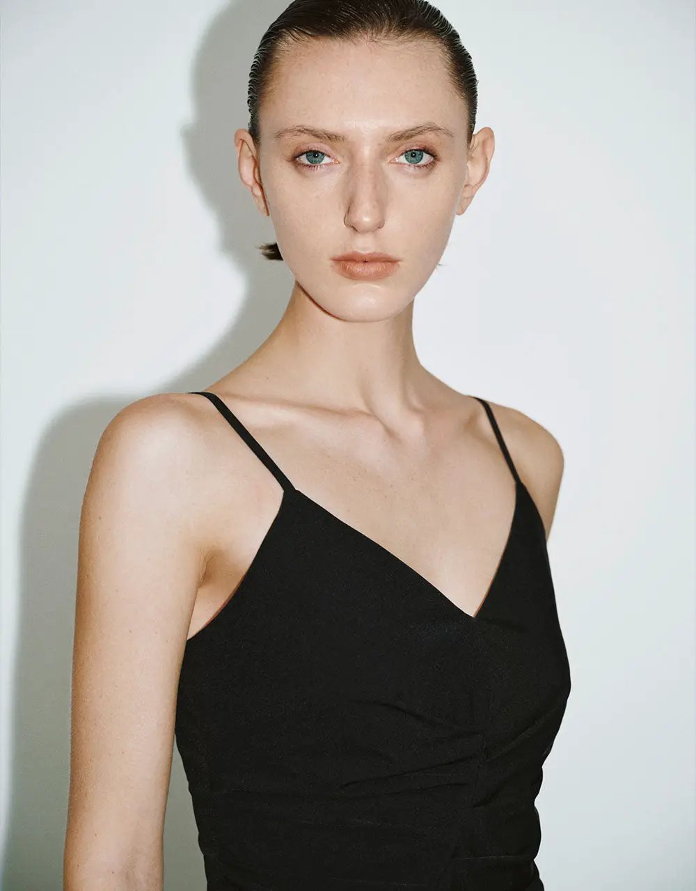 Ruched V-Neck A-Line Cami Dress by Urban Revivo Fashion