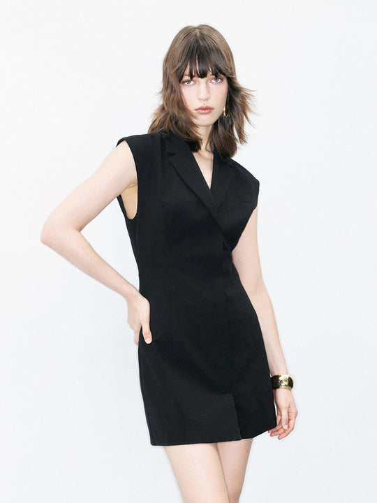 Ärmelloses A-Linien-Kleid mit V-Ausschnitt