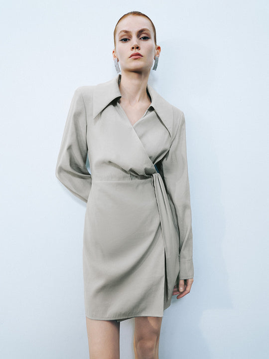 Collared Neck Straight Dress