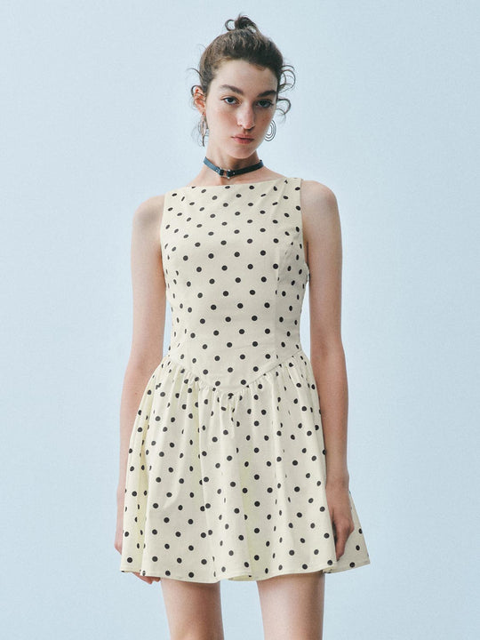 Polka Dot Bandeau A-Line Dresses