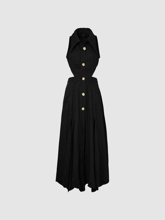 Cut Out Sleeveless Maxi Dresses