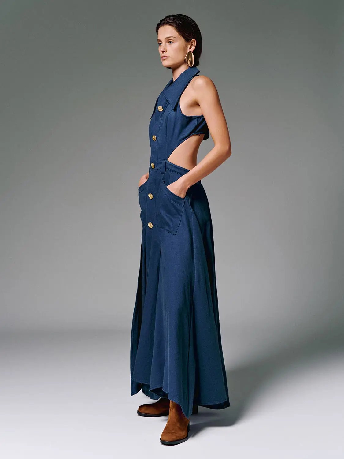 Cut Out Sleeveless Maxi Dresses by Urban Revivo Fashion