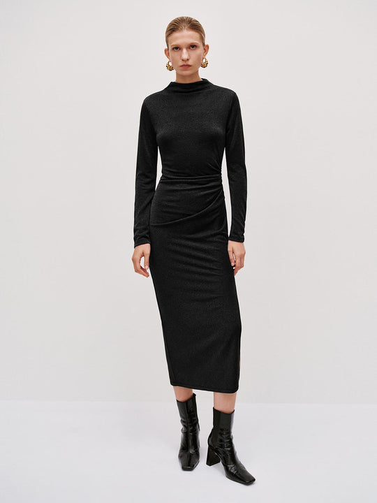 Ruched Skinny Straight Maxi Dresses