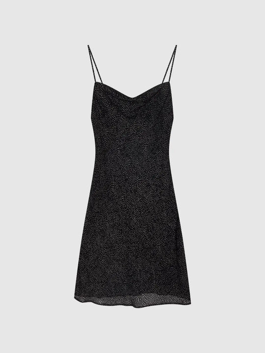 V-Neck Spaghetti Strap A-Line Midi Dresses