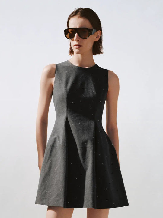Polyester Viscose Elastane Shell A-Line Mini Dresses