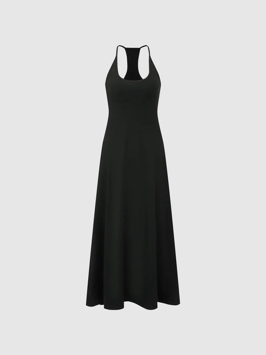 Sleeveless Racerback A-Line Maxi Dresses