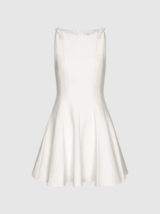 Elastane Blend A-Line Silhouette, Medium-Weight Slight Stretch Dress