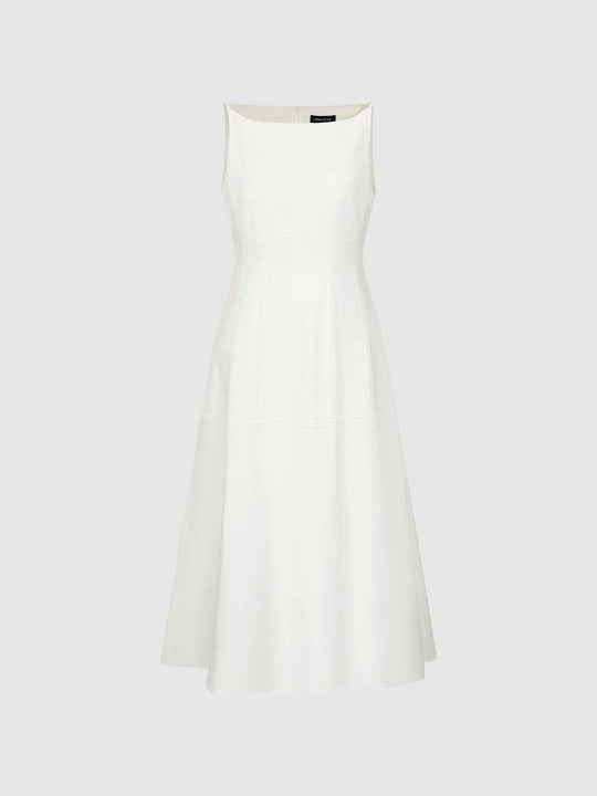 Panelled Maxi Sleeveless Flared Hem Dress