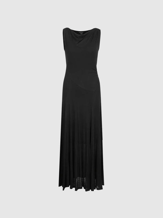 Asymmetric Wrap Drape Dress